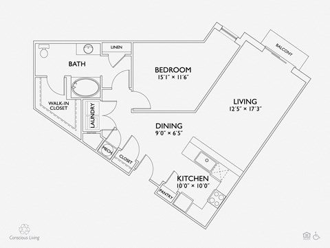 A9 floor plan at Penn Circle, Carmel